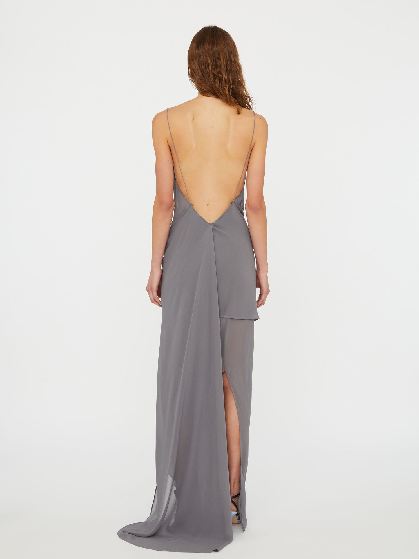 Christopher Esber Cowl Hip Slip Dress (Grey)