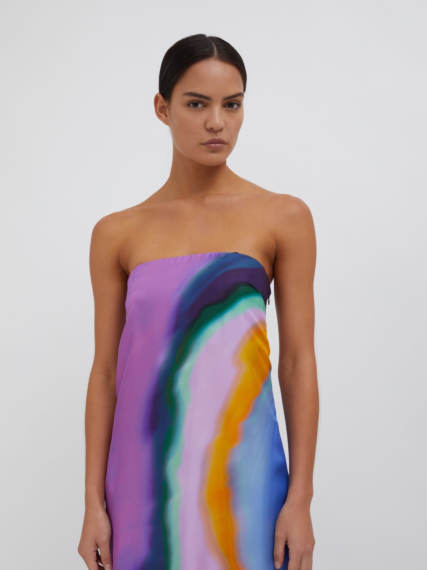 Embargo Aura Silk Strapless Dress (Print)