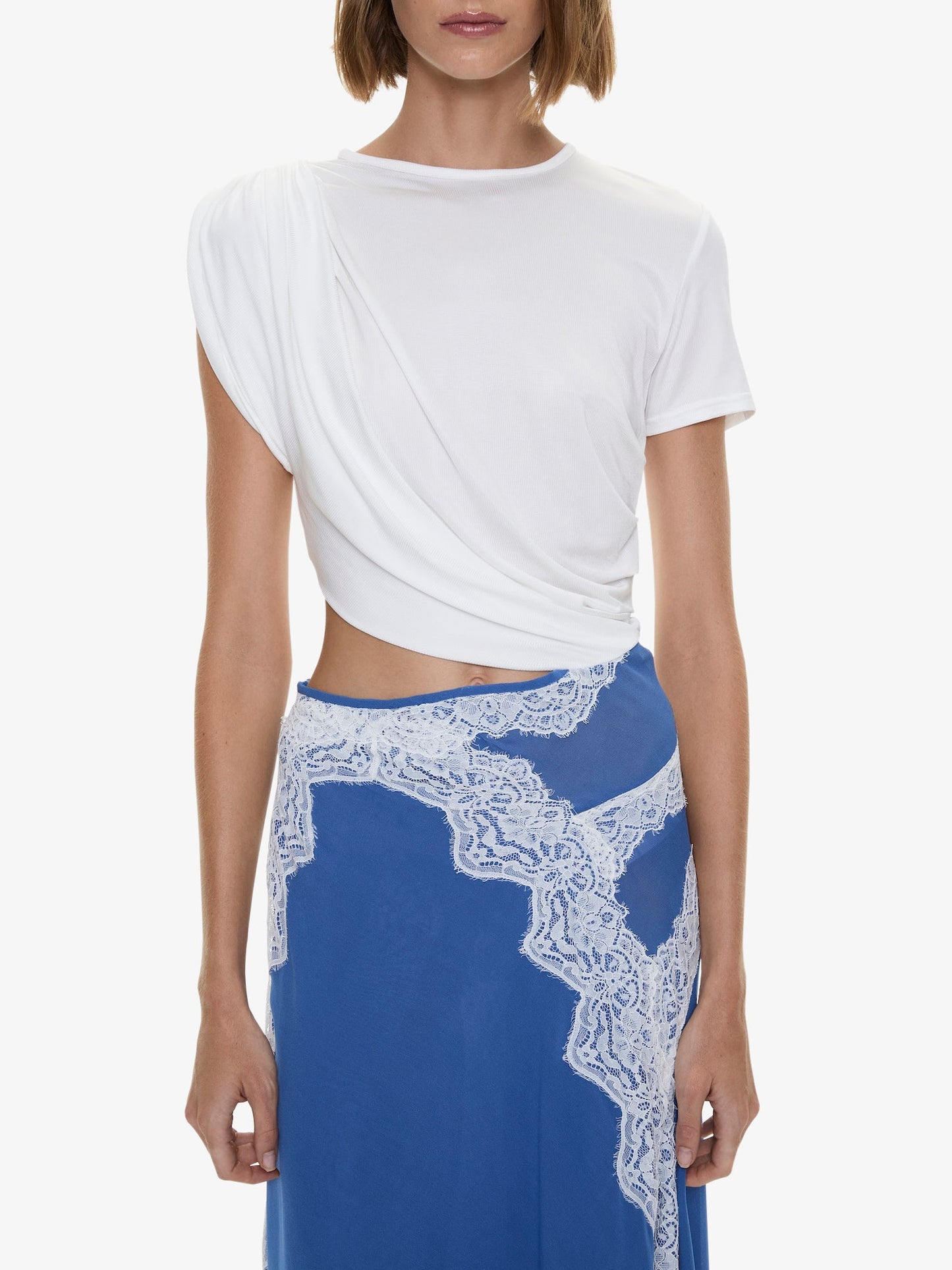 CHRISTOPHER ESBER Verve Twisted Tee Dress (White)