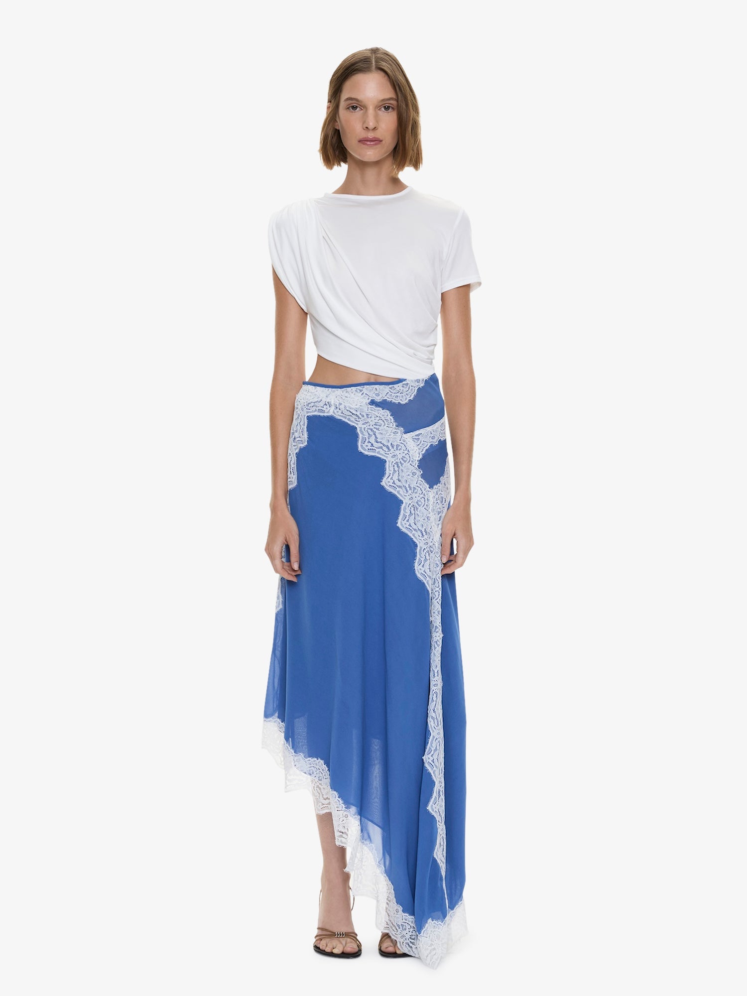 Image of Dresses. Product name - Verve Twisted Tee Dress in White colour by brand - CHRISTOPHER ESBER