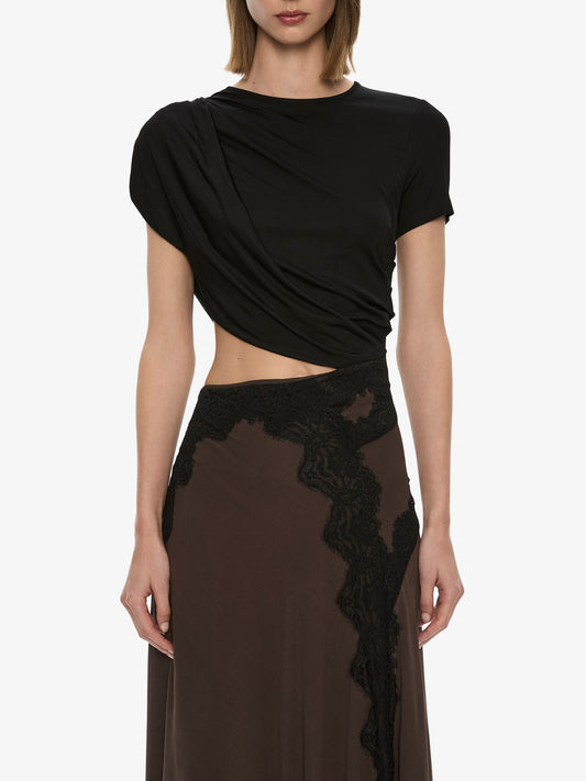 CHRISTOPHER ESBER Verve Twisted Tee Dress (Black)