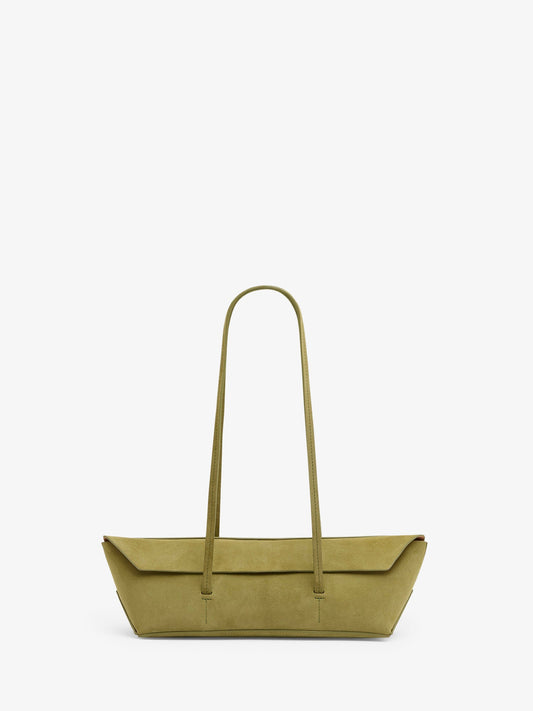 Image of Bags. Productname: Embargo Gondola Suede Mini Tote in Olive colour by brand - Embargo