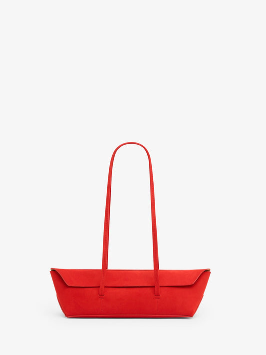 Image of Bags. Productname: Embargo Gondola Suede Mini Tote in Vermillion colour by brand - Embargo