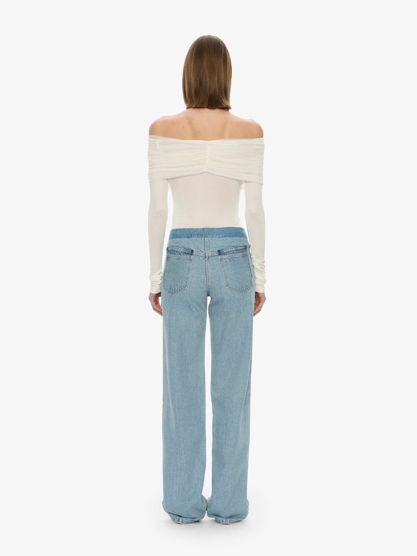 Christopher Esber Sonora Veiled Long Sleeve Top (White)