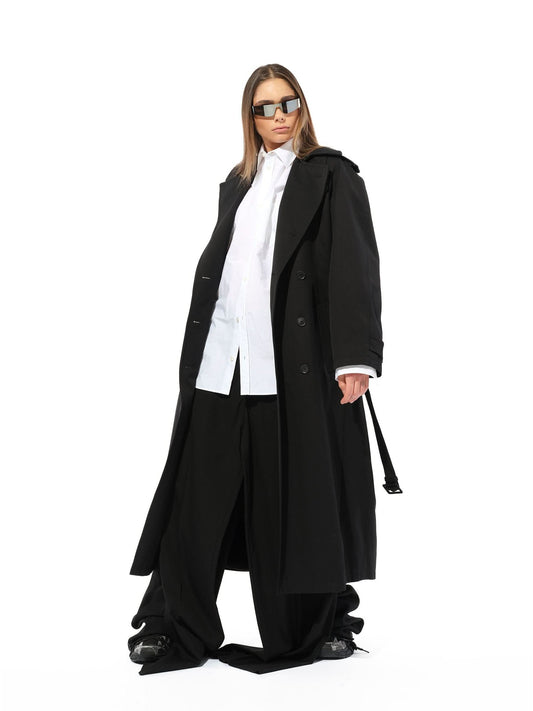 BALENCIAGA Deconstructed Double Front Pants (Black)