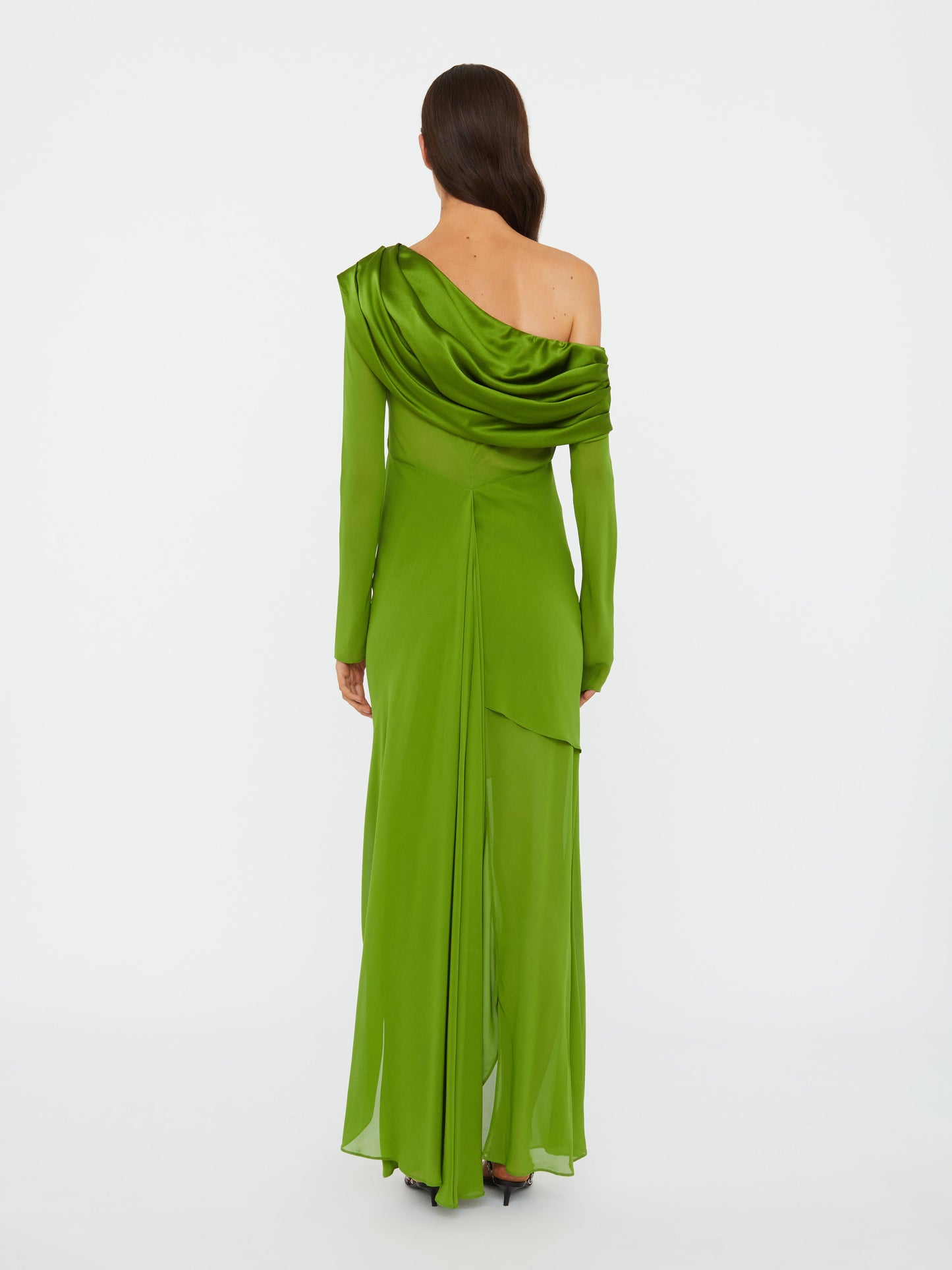 Christopher Esber Silk Draped Shawl Dress (Cactus)