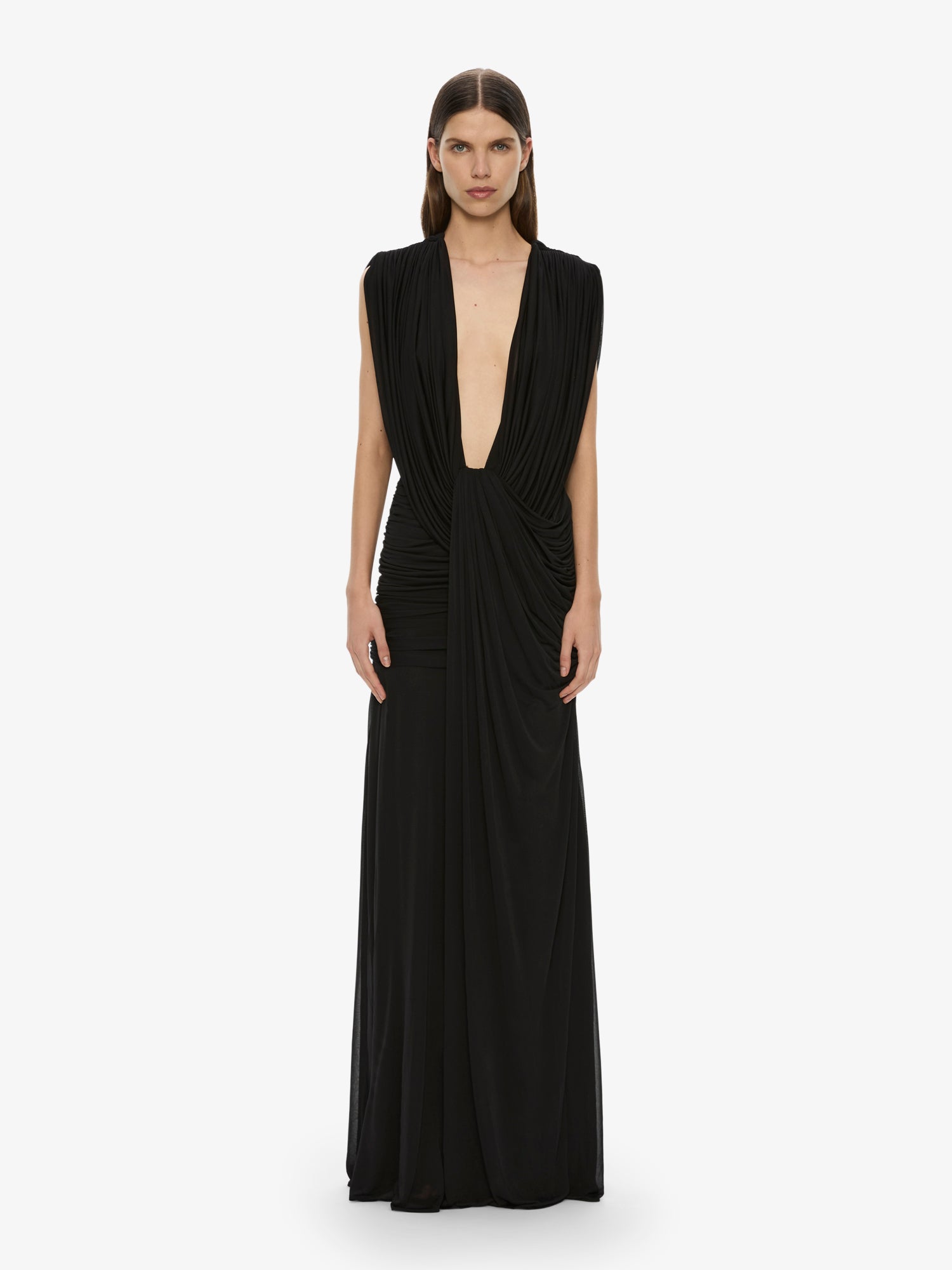 Image of Dresses. Productname: Christopher Esber Ripple Drape Gown in Black colour by brand - Christopher Esber
