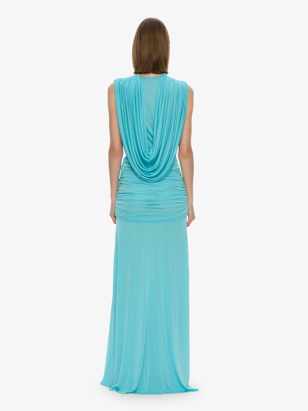 CHRISTOPHER ESBER Ripple Drape Gown (Cyan)