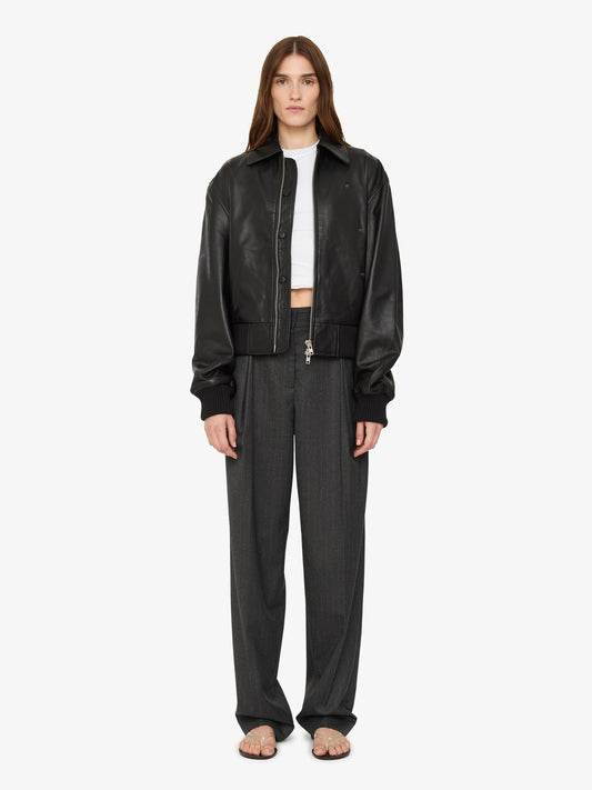 Christopher Esber Leather Flight Bomber (Black)