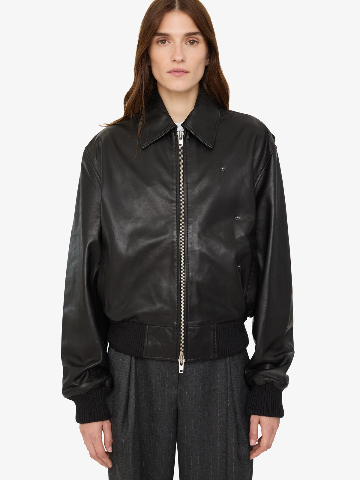 Christopher Esber Leather Flight Bomber (Black)