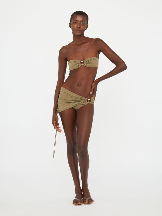 Christopher Esber Ruched Orbit Skirt Brief (Eucalypt)