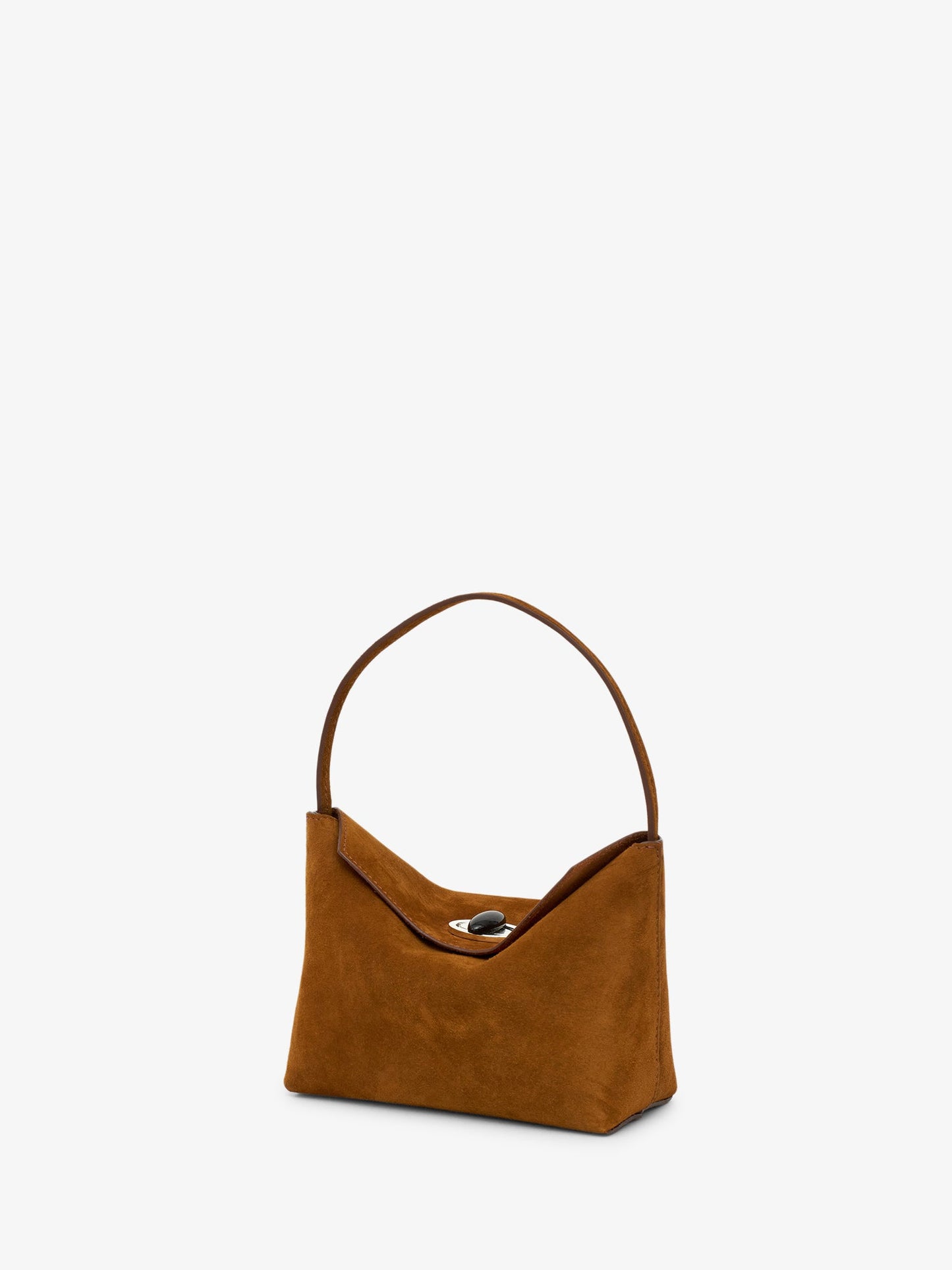 Christopher Esber Turnlock Suede Mini Bag (Russet)