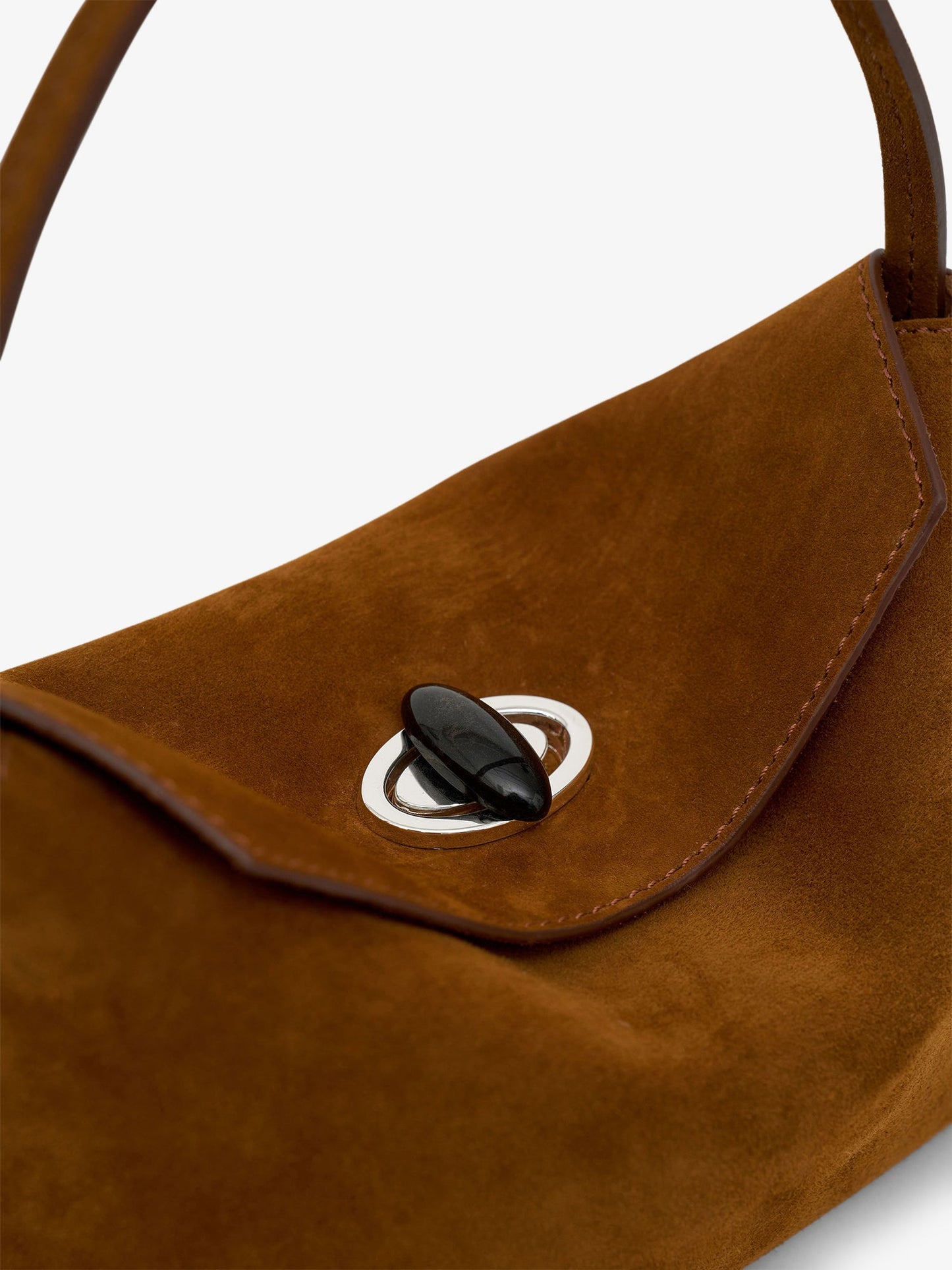 Christopher Esber Turnlock Suede Mini Bag (Russet)