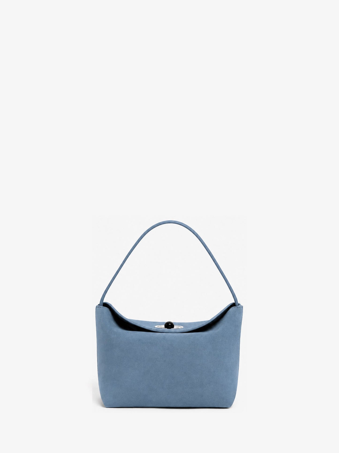 Image of Bags. Product name - Turnlock Suede Mini Bag in Blue colour by brand - CHRISTOPHER ESBER