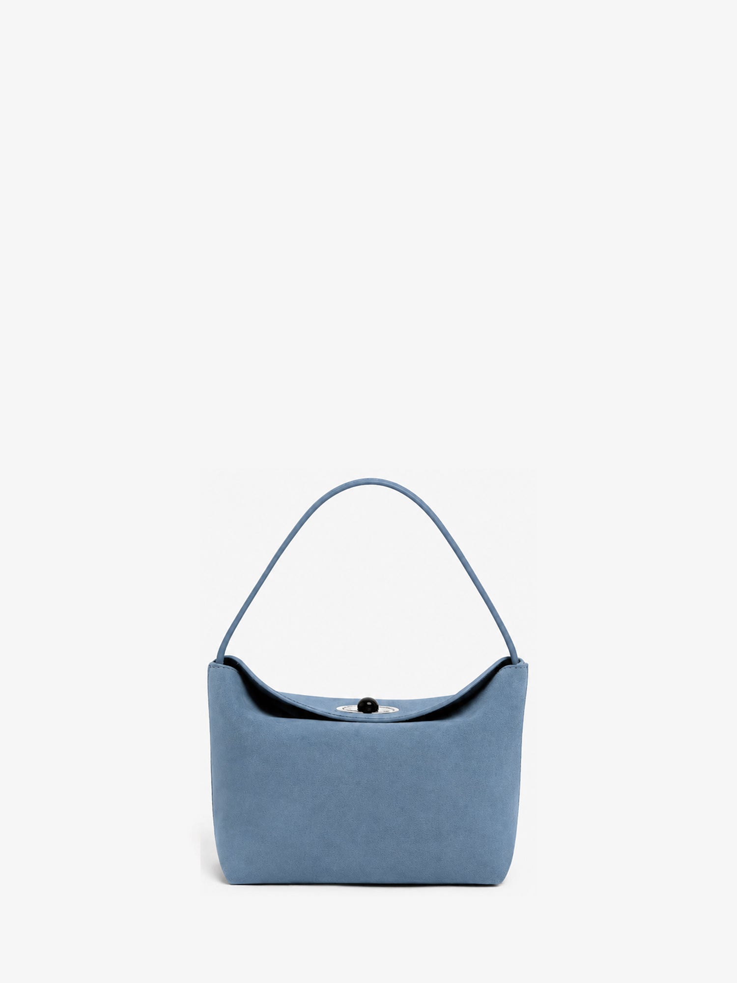 Image of Bags. Product name - Turnlock Suede Mini Bag in Blue colour by brand - CHRISTOPHER ESBER