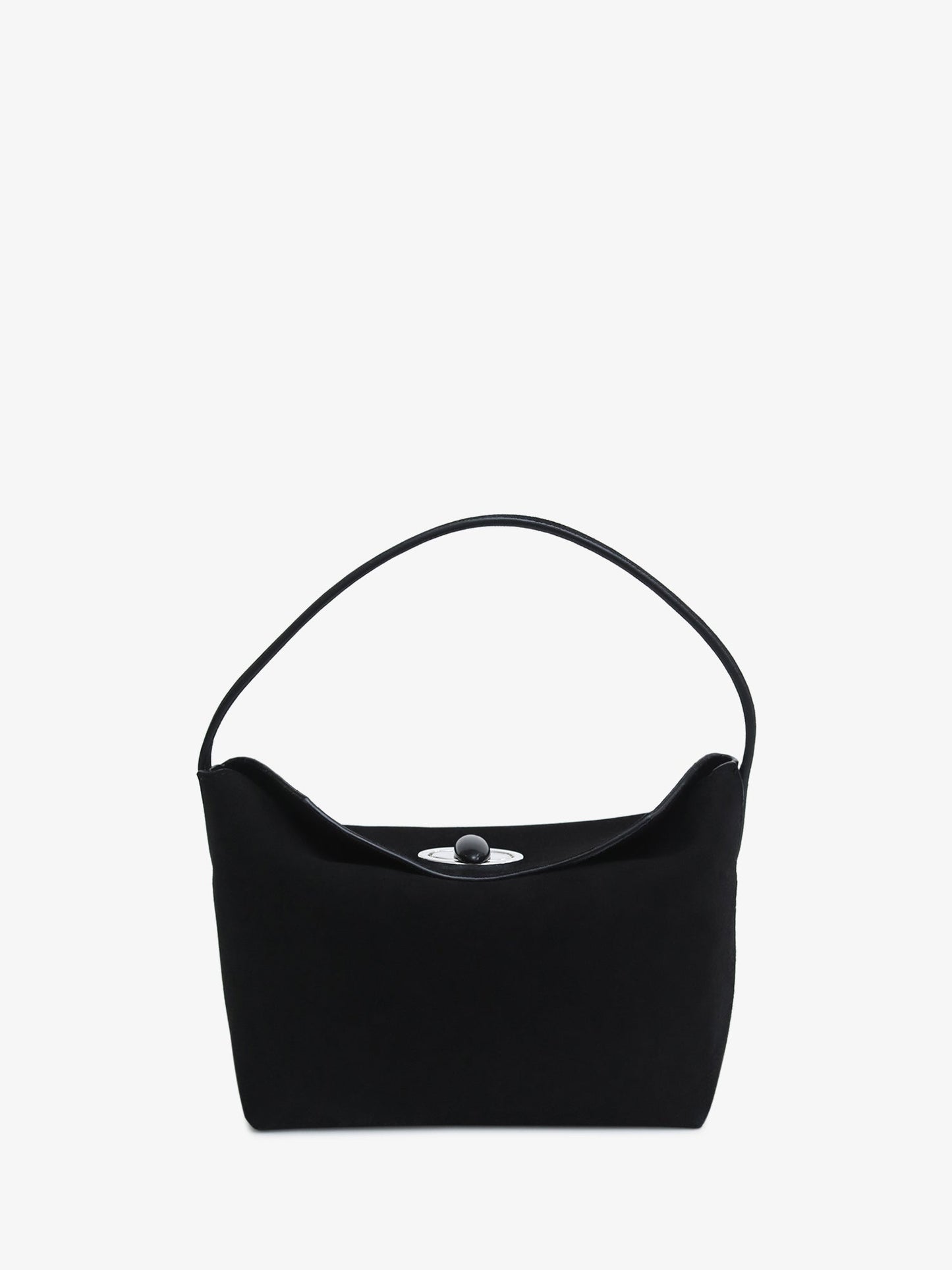 Image of Bags. Product name - Turnlock Suede Mini Bag in Black colour by brand - CHRISTOPHER ESBER