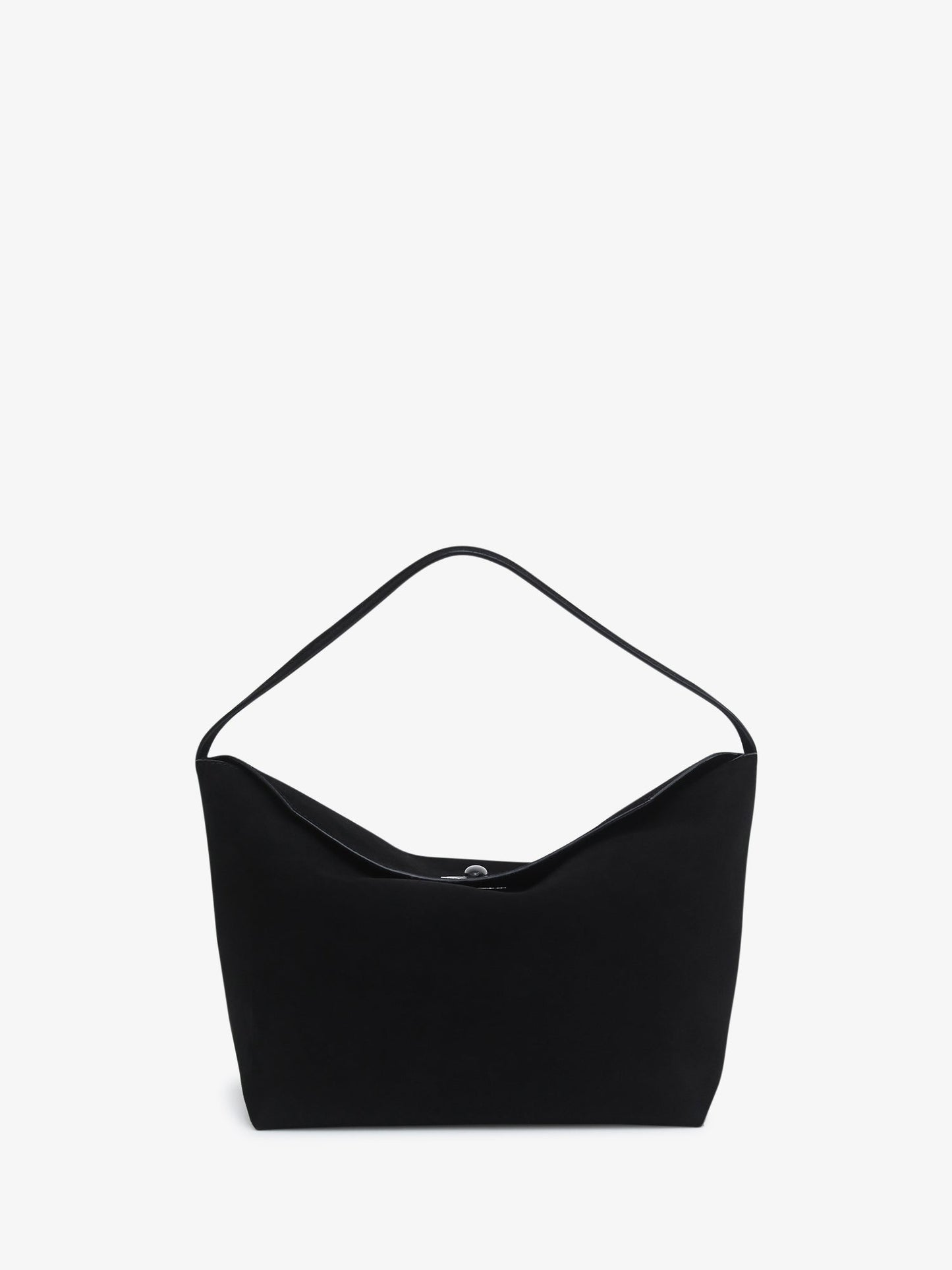 Image of Bags. Product name - Turnlock Suede Shoulder Bag in Black colour by brand - CHRISTOPHER ESBER