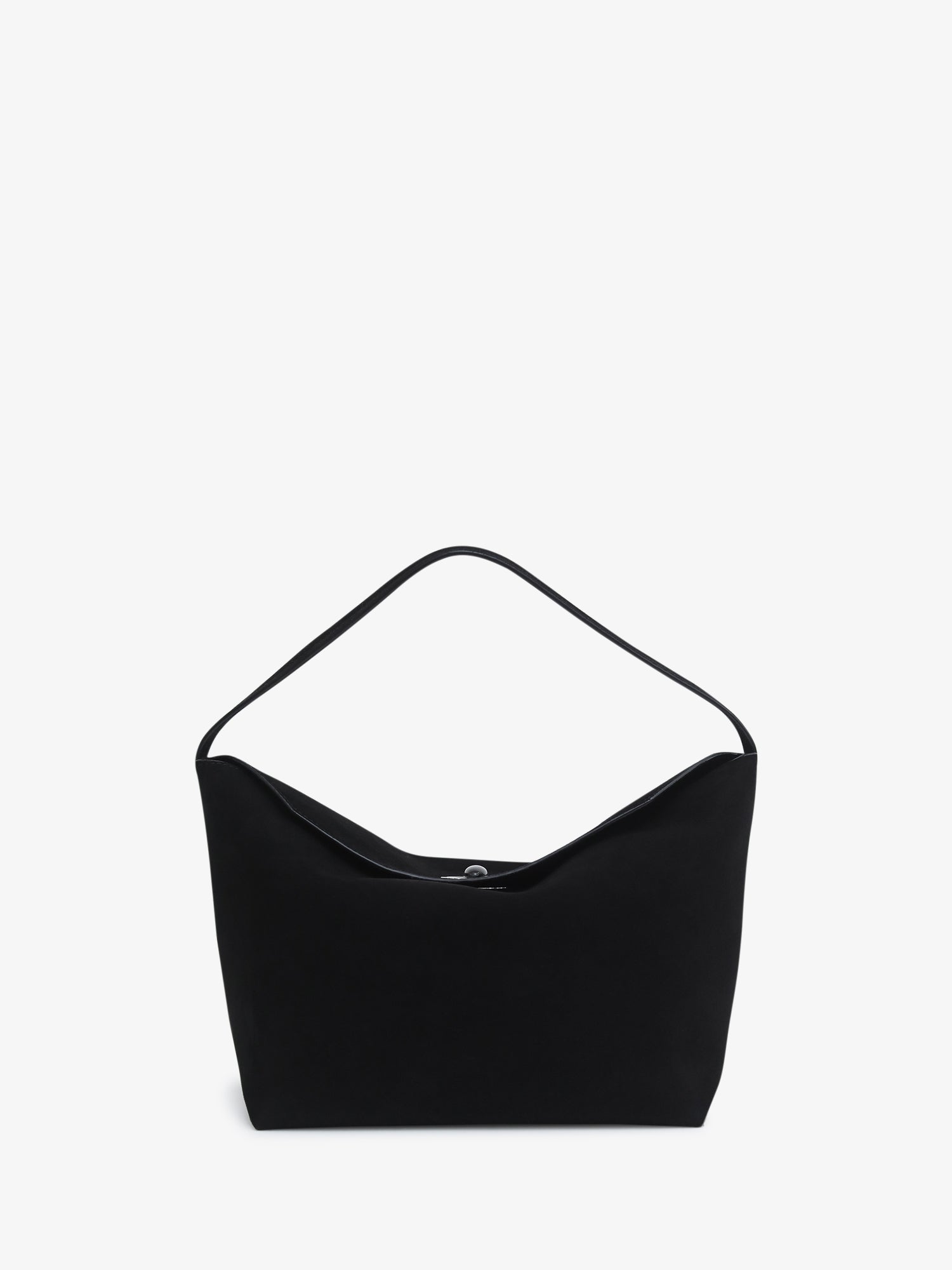 Image of Bags. Product name - Turnlock Suede Shoulder Bag in Black colour by brand - CHRISTOPHER ESBER