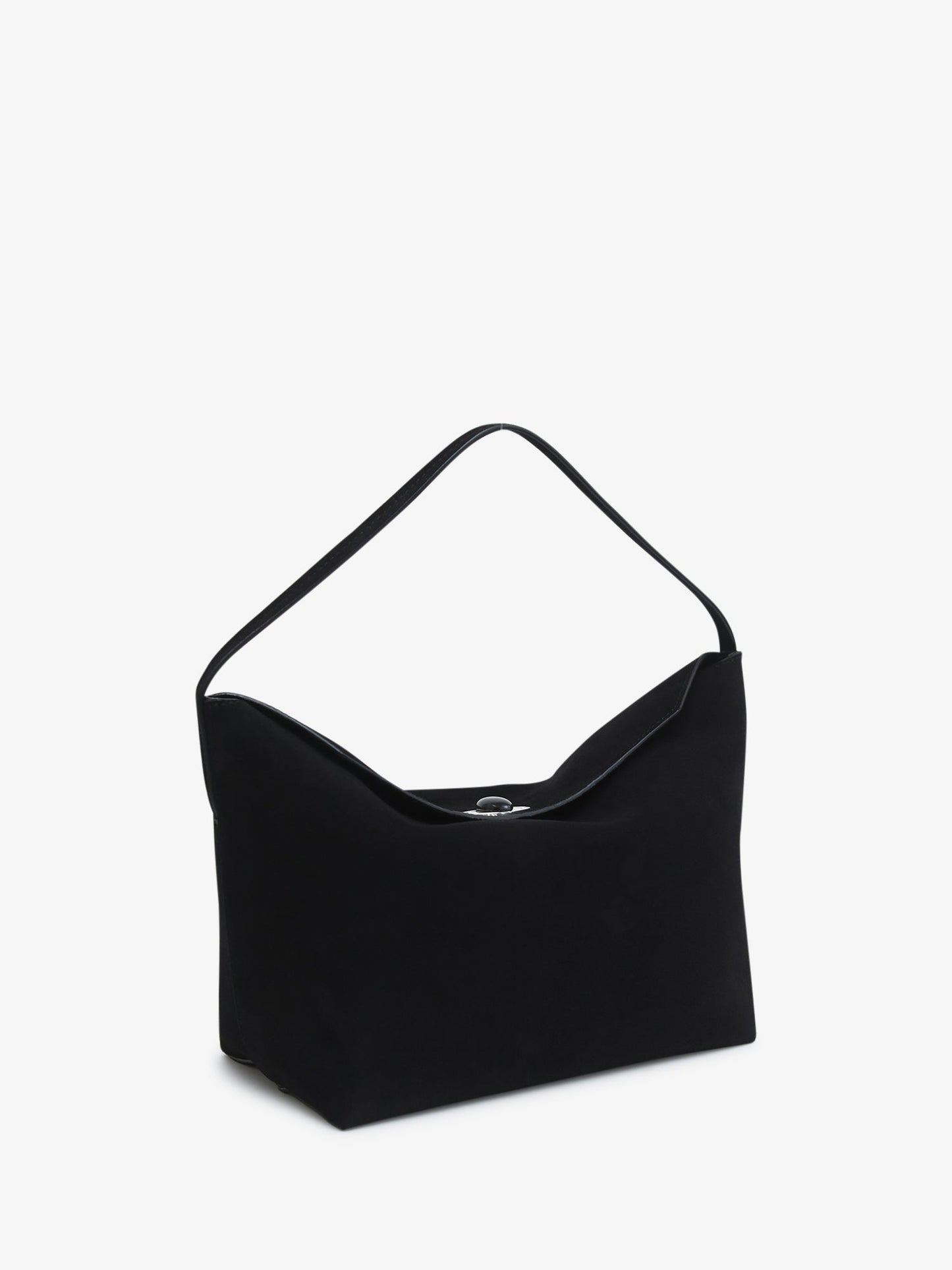 CHRISTOPHER ESBER Turnlock Suede Shoulder Bag (Black)
