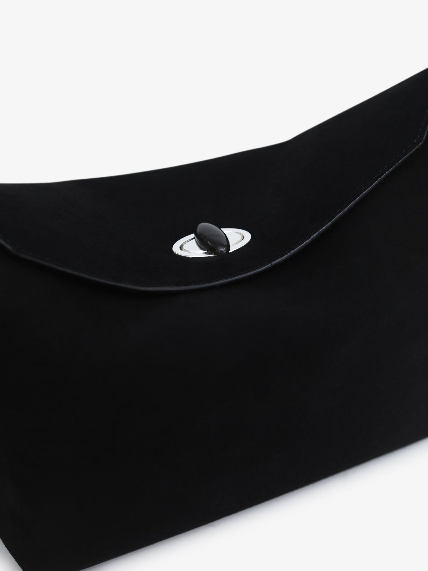 CHRISTOPHER ESBER Turnlock Suede Shoulder Bag (Black)