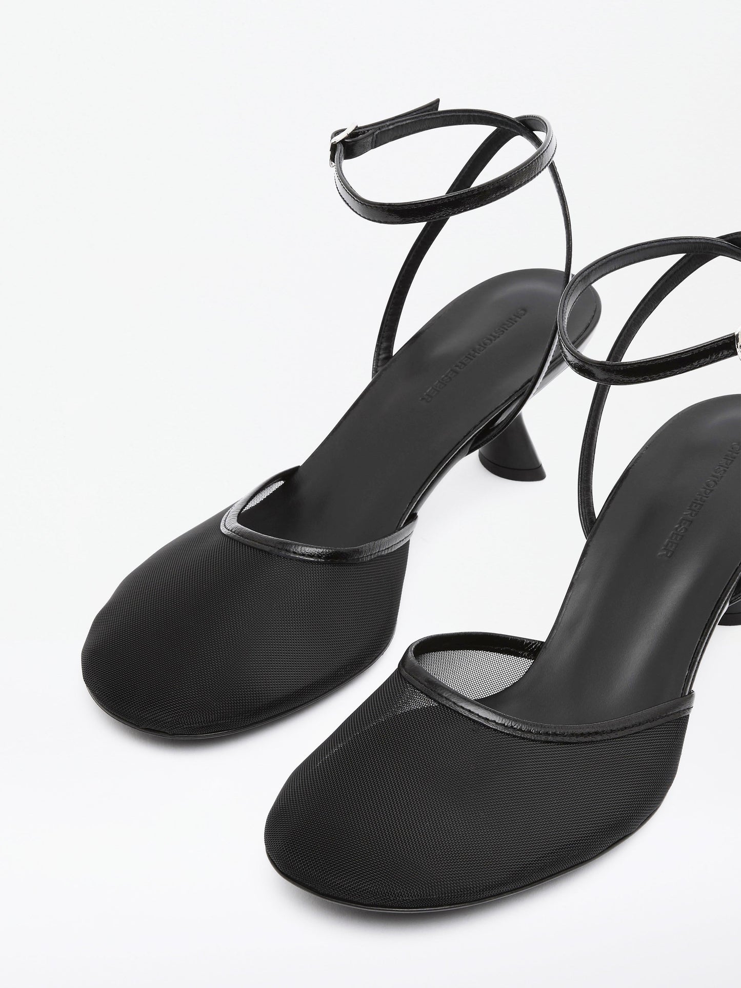 Christopher Esber Sheer Mesh Mary Jane Heel (Black)