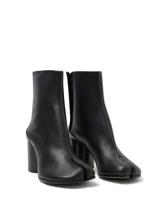 MAISON MARGIELA Tabi Leather Boots 8cm Heel (Black)
