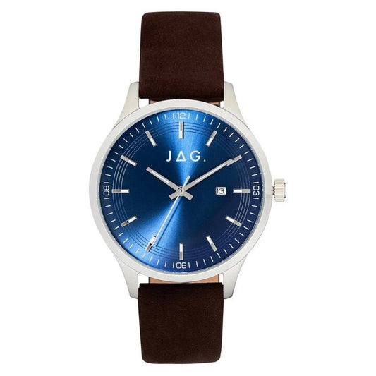 Image of Watches. Productname: JAG Fitzroy Blue and Brown Watch J2690 in Watch colour by brand - JAG