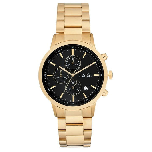 Image of Watches. Productname: JAG Carlton Black and Gold Watch J2689A in Watch colour by brand - JAG