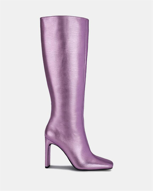 Image of Boots. Product name - Zodiak Women's Boot High Heel PINK METALLIC Novo Boots in Pink Metallic colour by brand - NOVO
