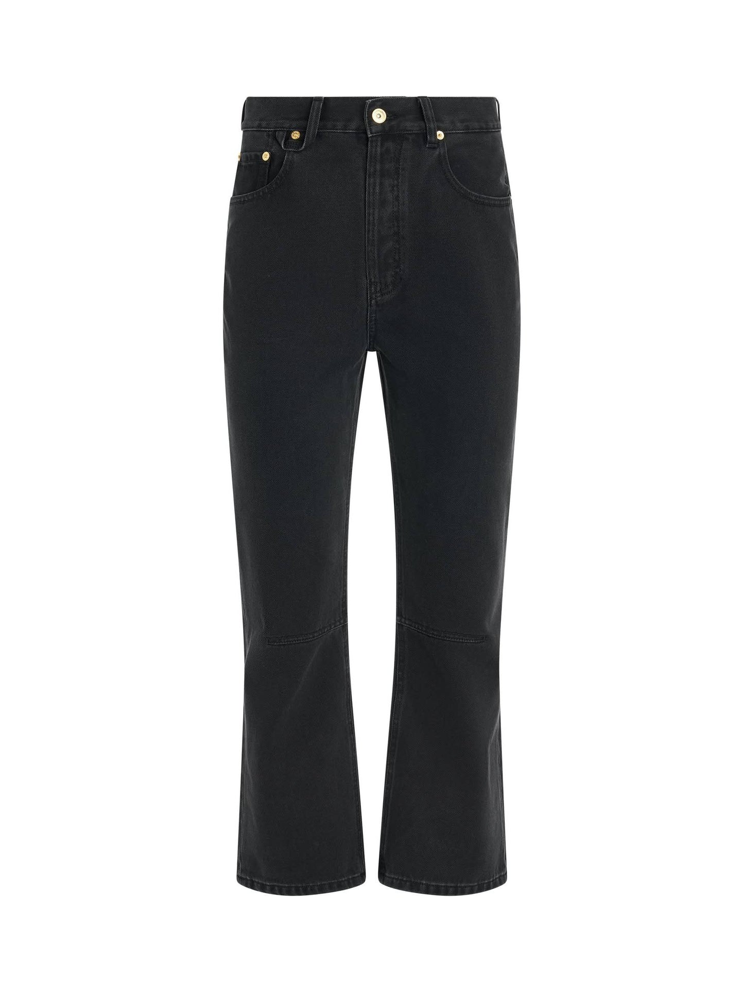 Image of a model wearing Denim. Productname: JACQUEMUS Court Denim Jeans in Black colour by brand - JACQUEMUS