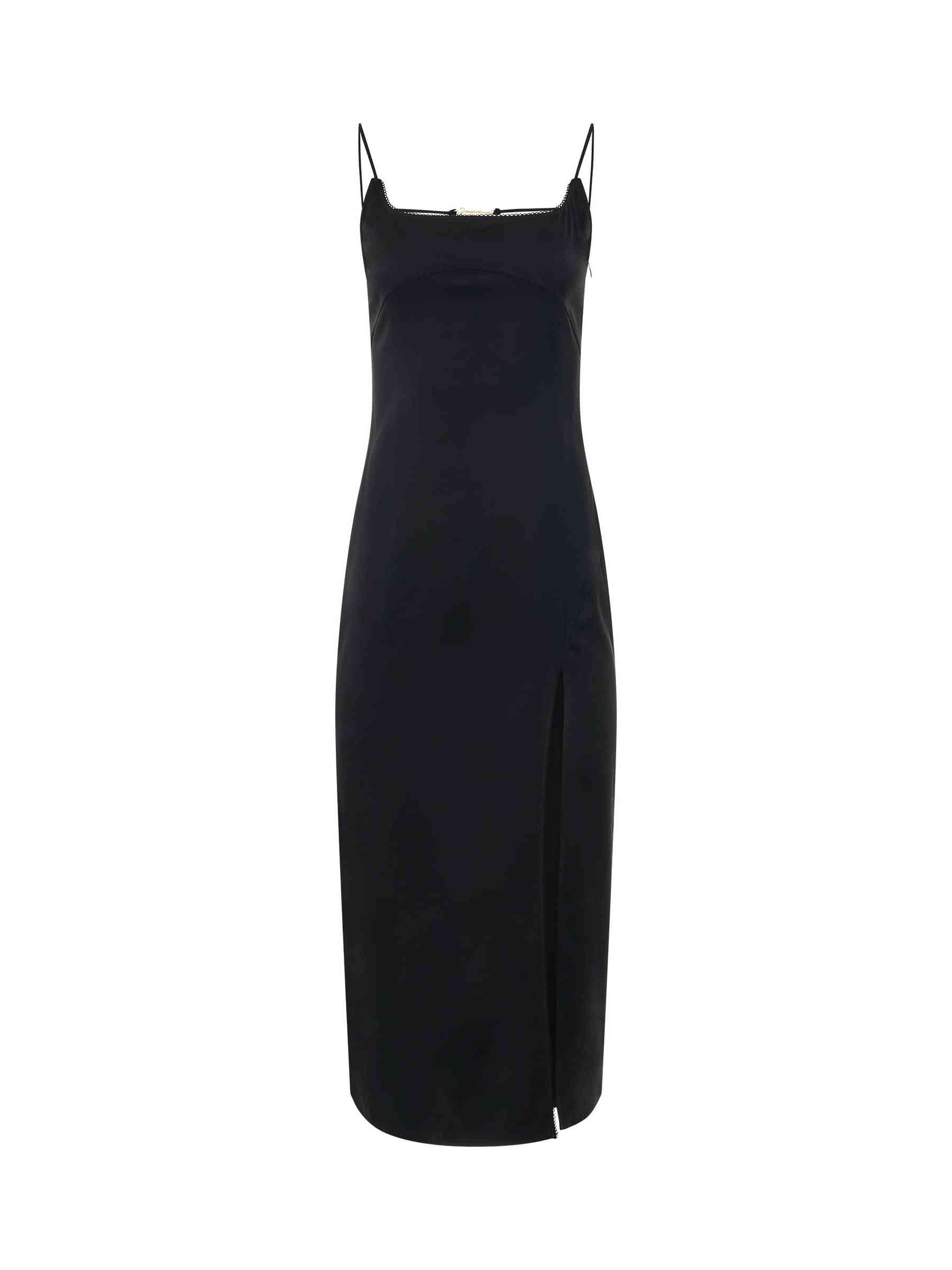 Image of a model wearing Dress. Productname: JACQUEMUS La Robe Notte in Black colour by brand - JACQUEMUS