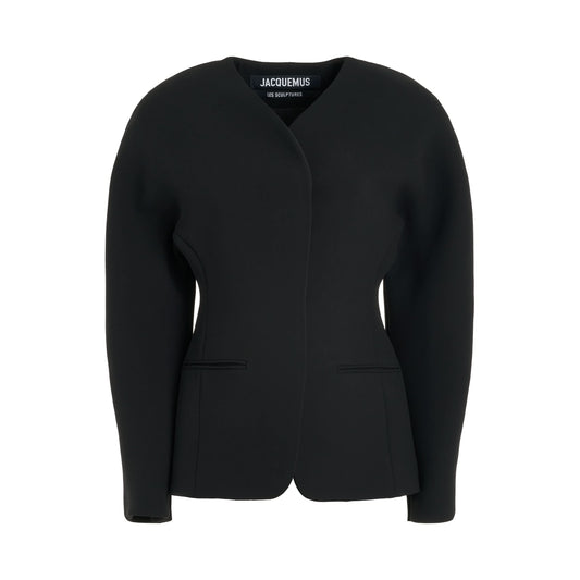 Image of Coats & Jackets. Productname: JACQUEMUS Ovalo Suit Jacket in BLACK colour by brand - JACQUEMUS