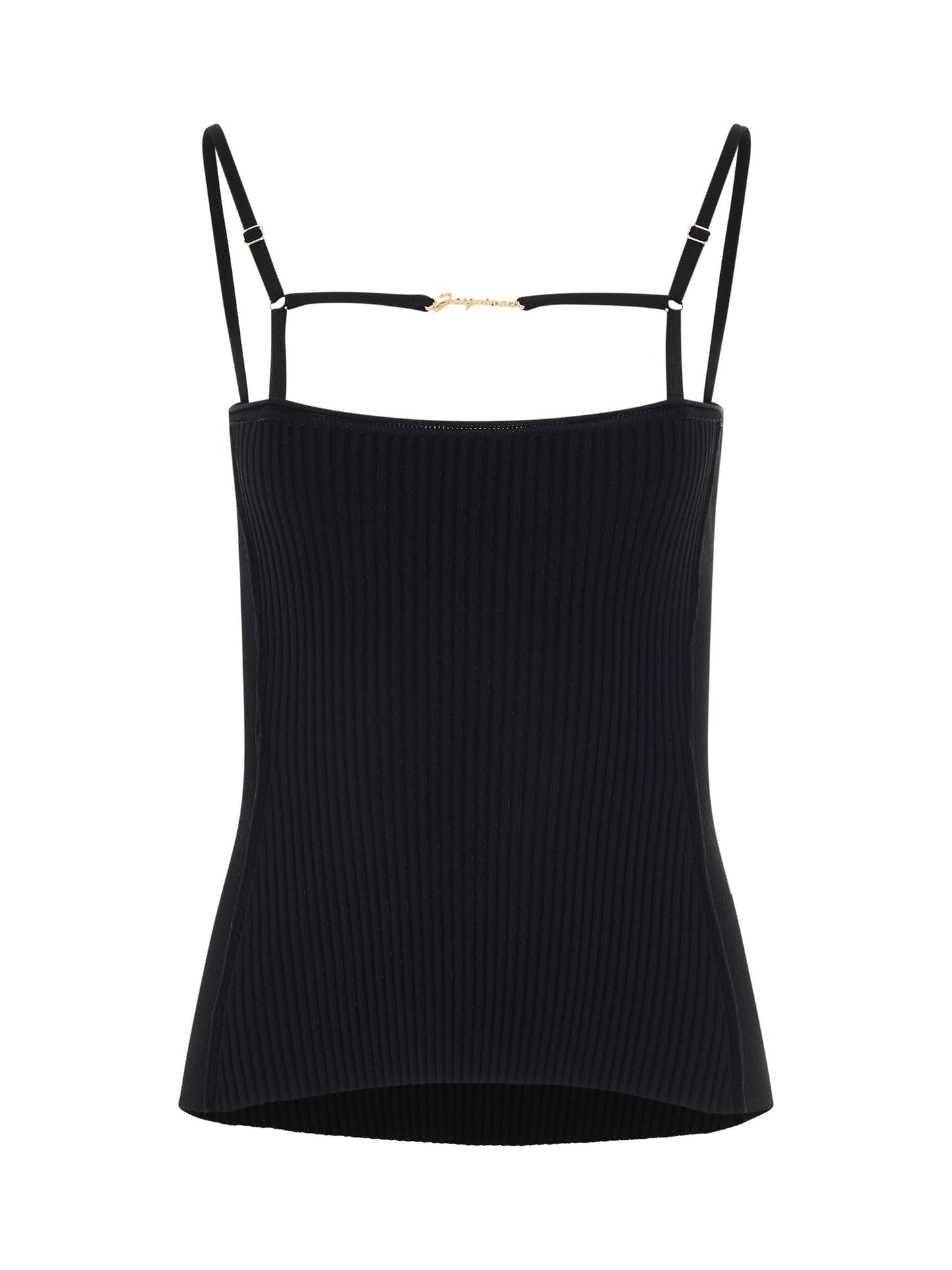 Image of Lingerie. Productname: JACQUEMUS Sierra Sleeveless Lingerie Top in Black colour by brand - JACQUEMUS