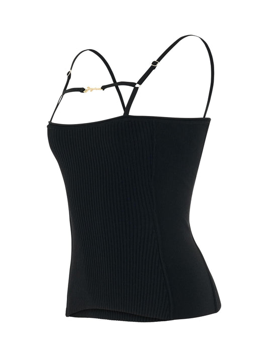 JACQUEMUS Sierra Sleeveless Lingerie Top (Black)