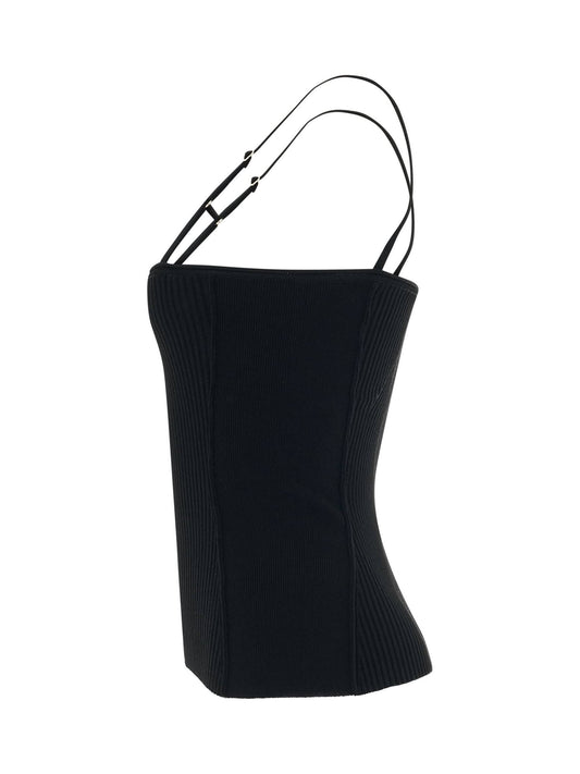 JACQUEMUS Sierra Sleeveless Lingerie Top (Black)