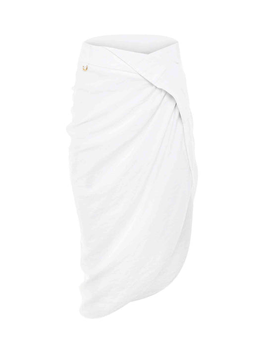 Image of a model wearing Skirts. Productname: JACQUEMUS La Jupe Saudade Skirt in WHITE colour by brand - JACQUEMUS