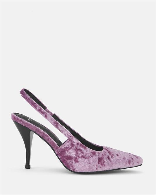 Image of Sandals. Product name - Zuzie Women's Fast Fashion PURPLE VELVET Novo Sandals in Purple Velvet colour by brand - NOVO