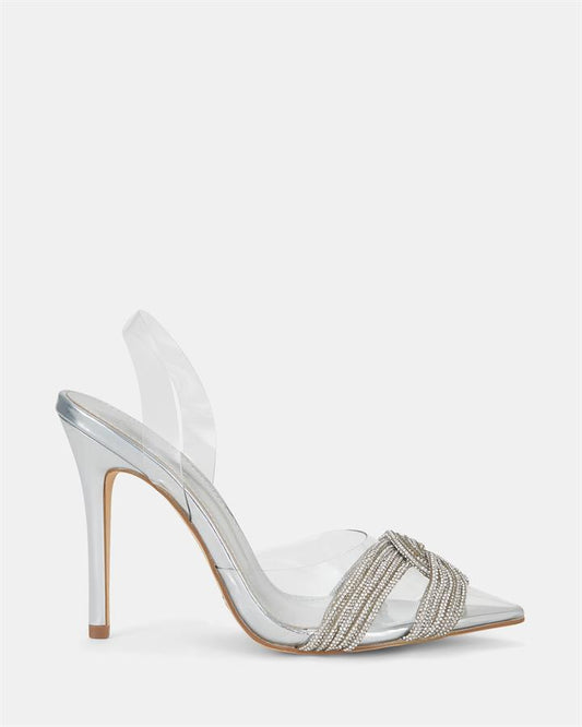 Image of Shoes. Product name - Zunflower Women's Court High Heel SILVER Novo Court in Silver colour by brand - NOVO