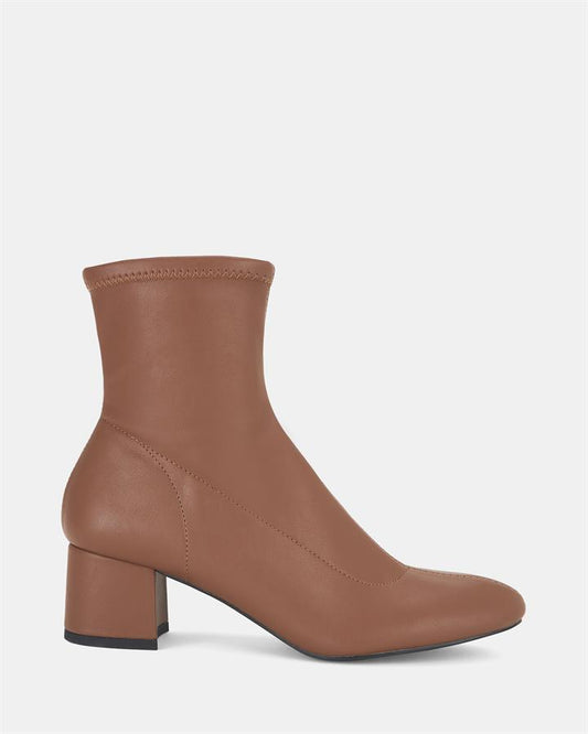 Image of Boots. Product name - Dancy Women's Boot Low-Mid Heel BROWN Novo Boots in Brown colour by brand - NOVO