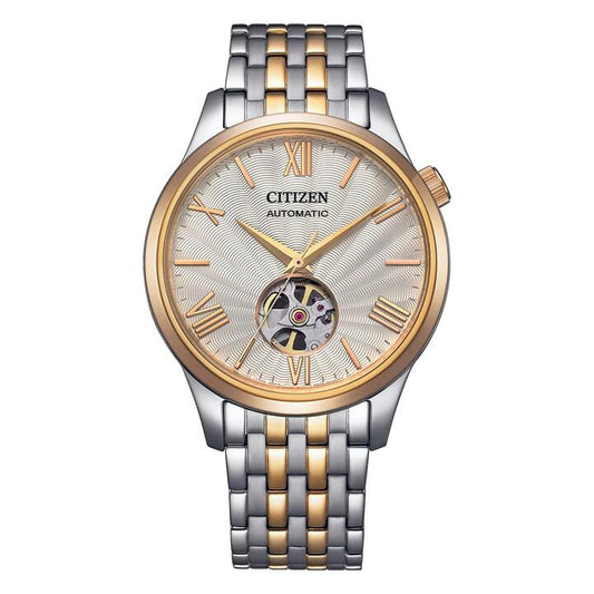 Image of a model wearing Dress. Productname: Citizen Dress NH9136-88A Two Tone Men's Watch in Watch colour by brand - Citizen