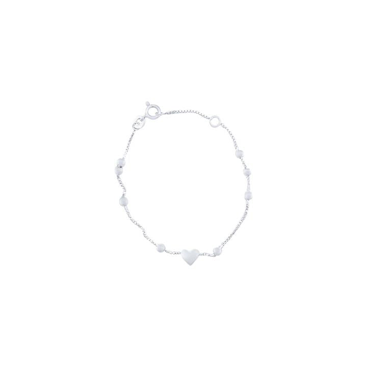 Image of Bracelets. Productname: 14cm Heart Bracelet in Sterling Silver in Silver colour by brand - Bevilles