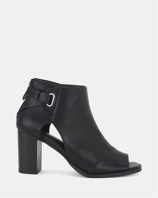 Image of Sandals. Product name - Facey Women's Peep Toe BLACK Novo Sandals in Black colour by brand - NOVO