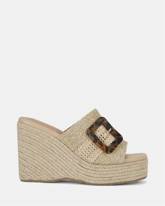 Image of Boots. Product name - Wendall Women's Wedge RAFFIA Novo Wedges in Raffia colour by brand - NOVO