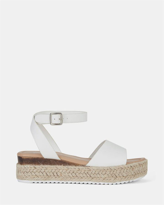 Image of Sandals. Product name - Tesa Women's Strappy Flat WHITE Novo Sandals in White colour by brand - NOVO