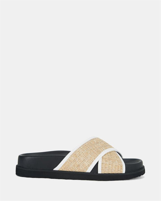 Image of Sandals. Product name - Saoirse Women's Thongs NATURAL RAFFIA Novo Thongs in Natural Raffia colour by brand - NOVO