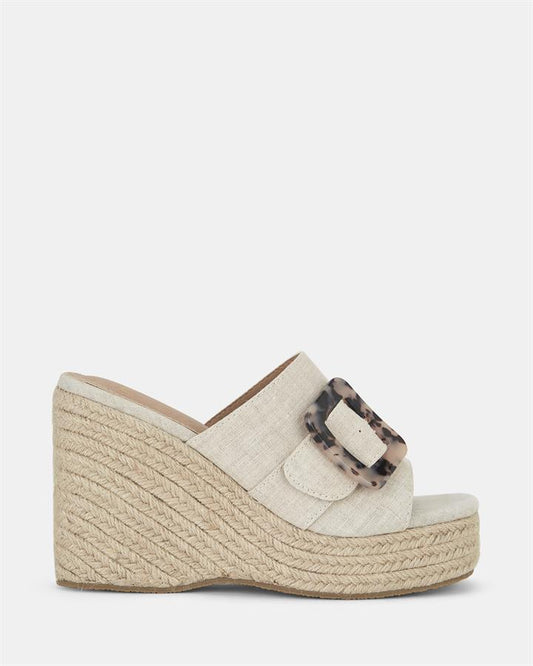 Image of Boots. Product name - Wendall Women's Wedge LINEN Novo Wedges in Linen colour by brand - NOVO