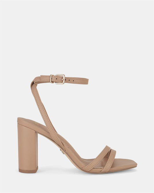 Image of Sandals. Product name - Lindsay Women's Strappy High Heel Sand Novo Sandals in Sand colour by brand - NOVO