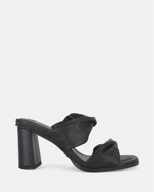 Image of Sandals. Product name - Lesia Women's Strappy High Heel BLACK Novo Sandals in Black colour by brand - NOVO