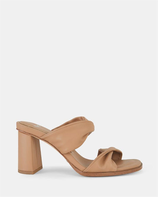 Image of Sandals. Product name - Lesia Women's Strappy High Heel Sand Novo Sandals in Sand colour by brand - NOVO