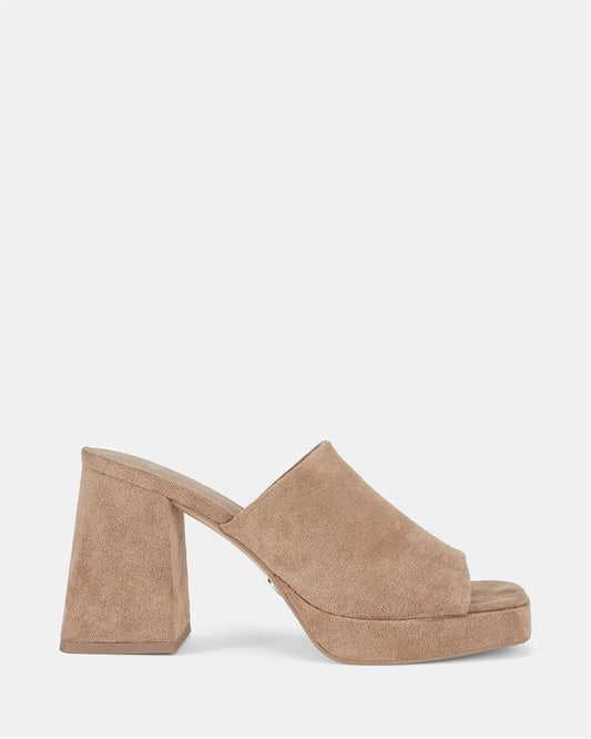 Image of Sandals. Product name - Futura Women's Peep Toe CAMEL Novo Sandals in Camel colour by brand - NOVO